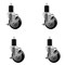 Service Caster 4'' Black Poly Swivel 1-3/4'' Expanding Stem Caster Set with Brake, 4PK SCC-EX20S414-PPUB-BLK-TLB-134-4 - alternate 1